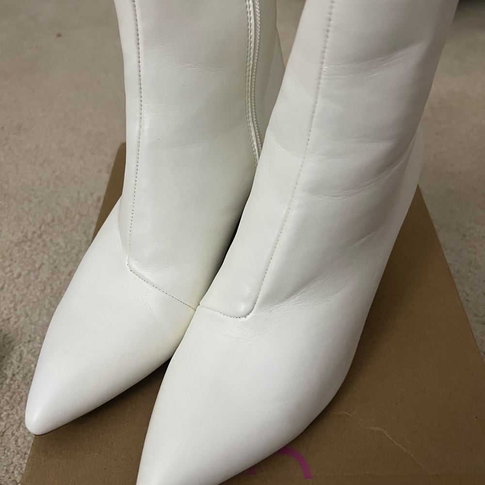 Sugar White Heeled Boots for Women